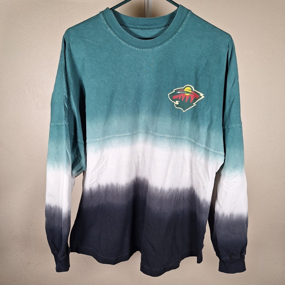 Fanatics NHL Minnesota Wild Spirit Jersey Ombre T Shirt‎ Long Sleeve Puff Print